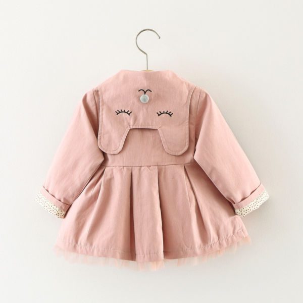 Baby Girls Cute Trench Coat Pink/Green/Khaki Cotton Long Jackets ali kids store
