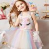 Unicorn theme rainbow color baby girl eid dress online pakistan - Image 2