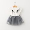 Korean imported short-sleeved suit cute cat T-shirt + butterfly tutu skirt - Image 2