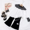 Fashion trendy striped stitching top and flared stylish pants import quality dress online - Image 3