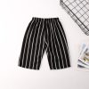 summer fashion trendy children's layered chiffon suspenders +striped 5-point pants suit - Image 3