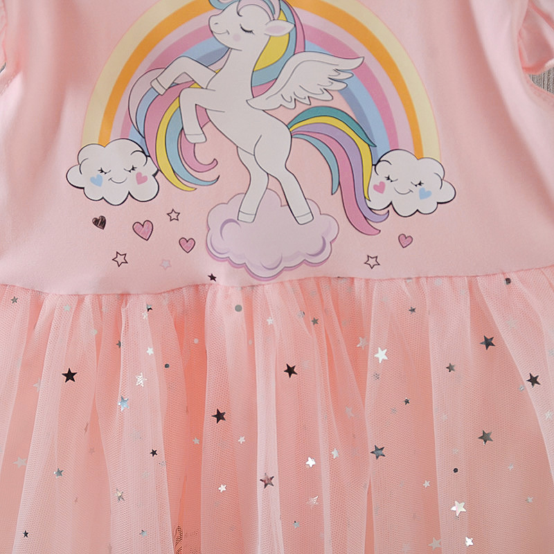 unicorn-cartoon-print-dress